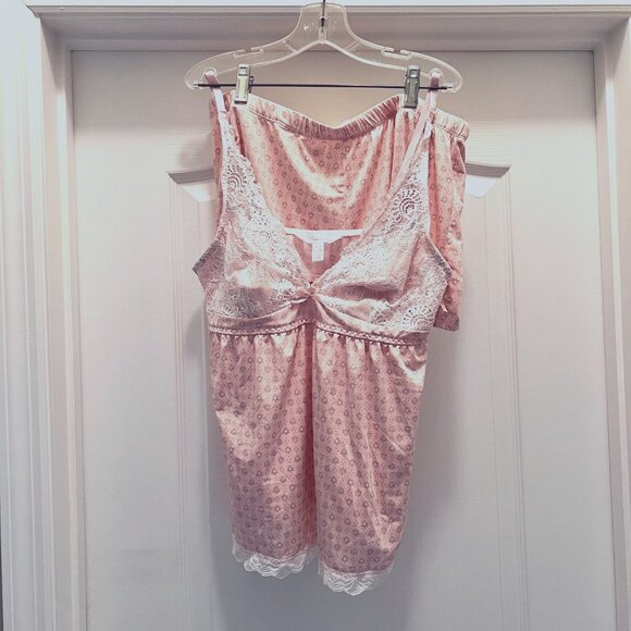 Merilyn Monroe 2 Piece Micro Short Set-Sleepwear-Intimates-Pink-Sz. Large-Lace - Picture 2 of 15
